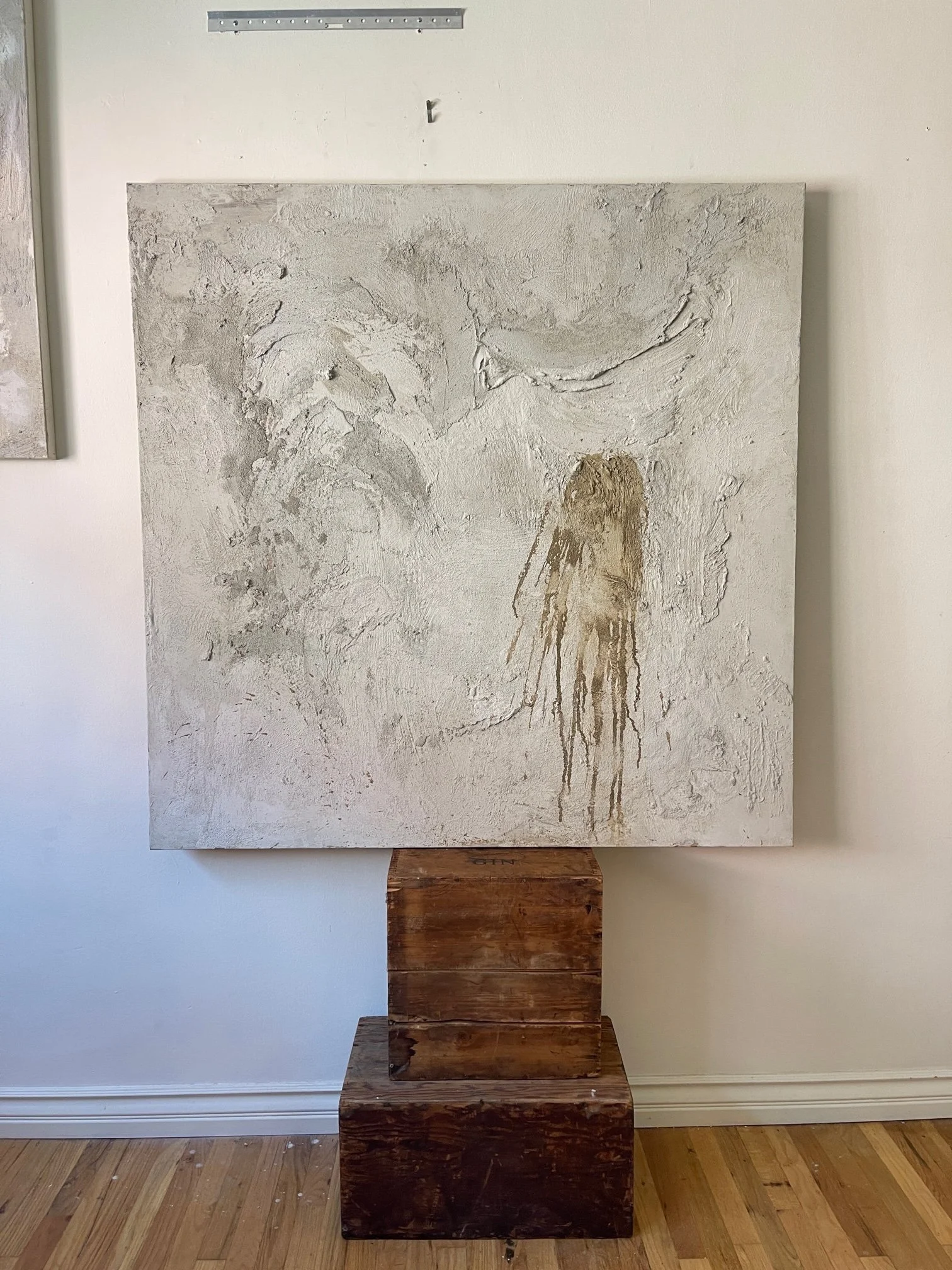   The Spill   acrylic, concrete + plaster media on canvas  48” x 48”   SOLD  
