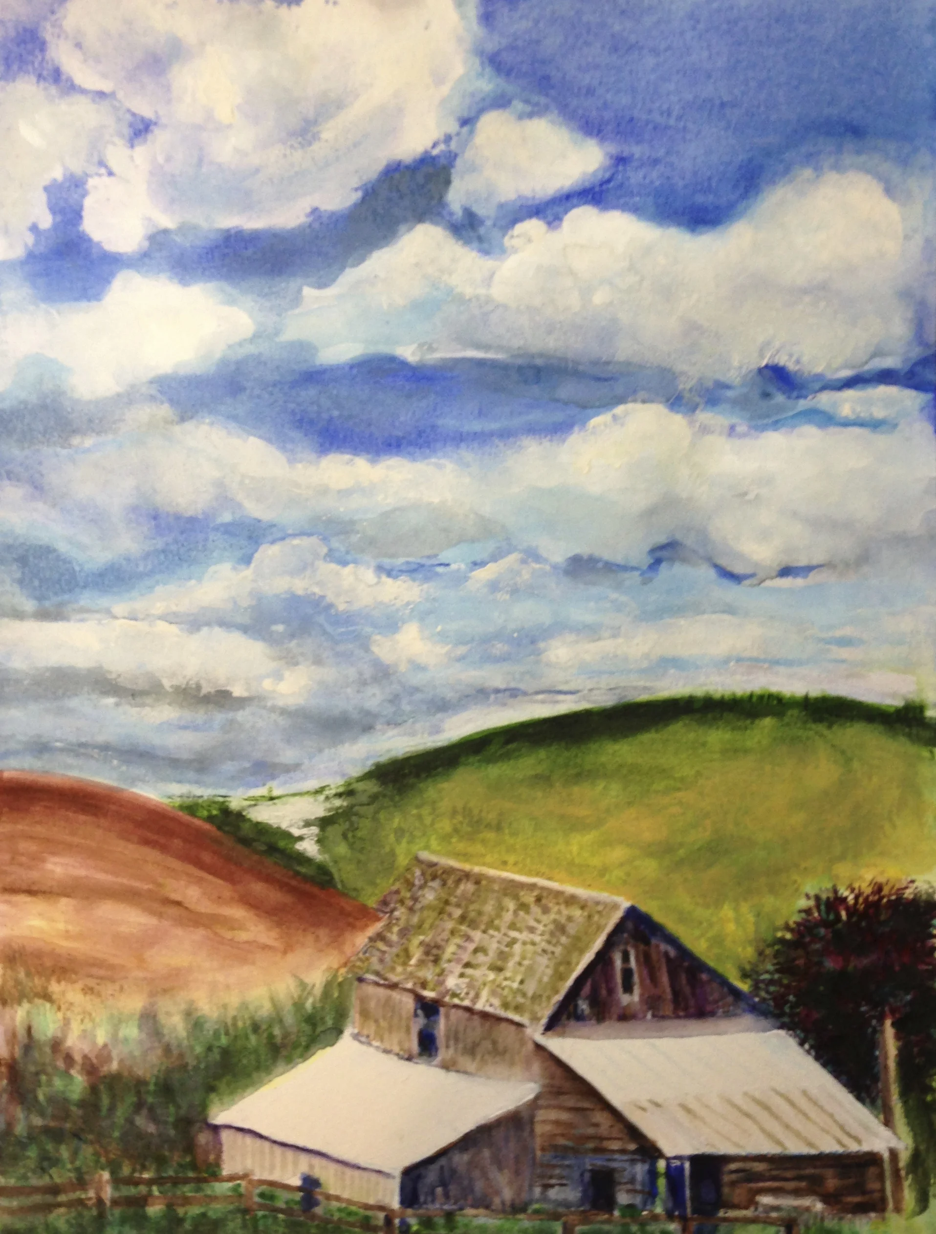 Idaho Barns and Sky, original watercolor by George Porter, photography by Anna Porter Artist IMG_0445.jpg
