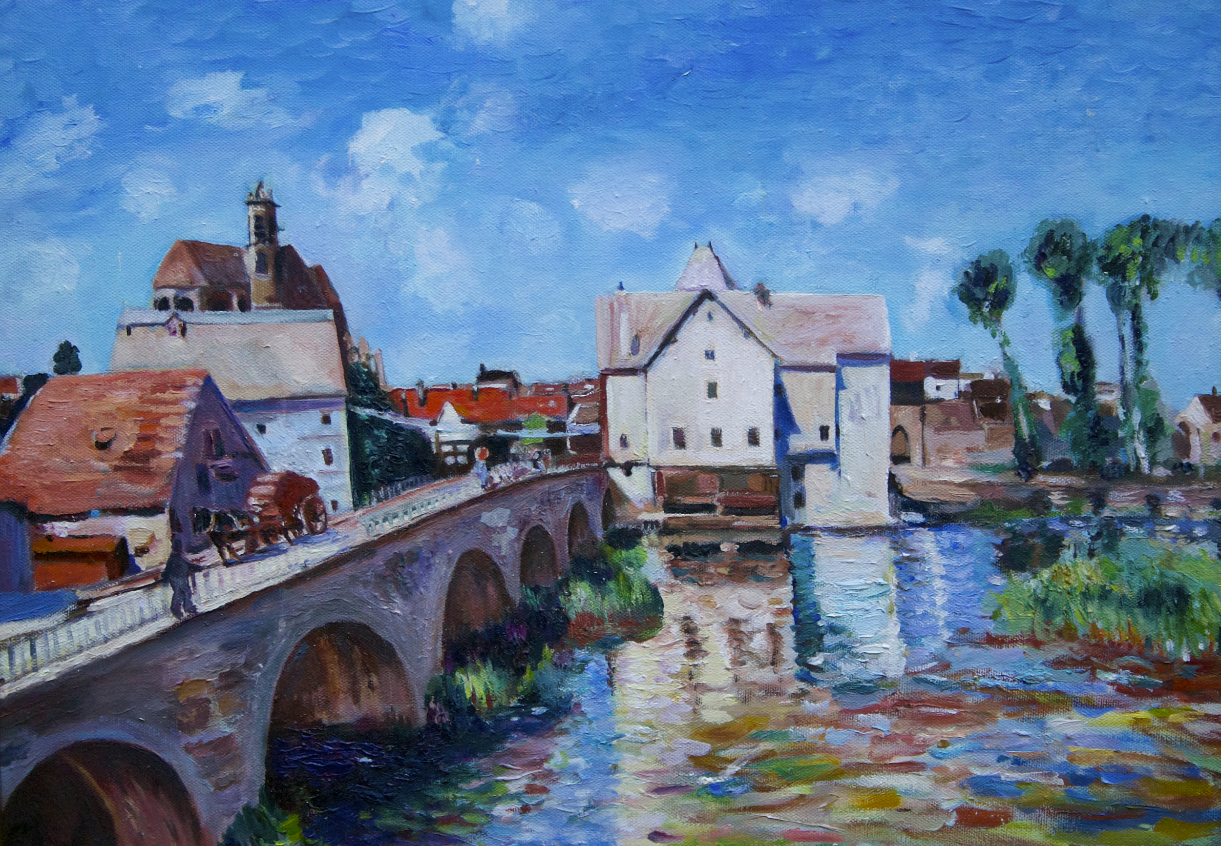 the bridge at moret, study by George Porter after Alfred Sisley