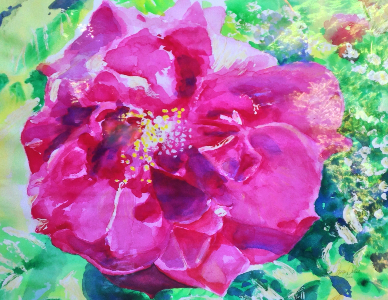 red rose, watercolor by George Porter