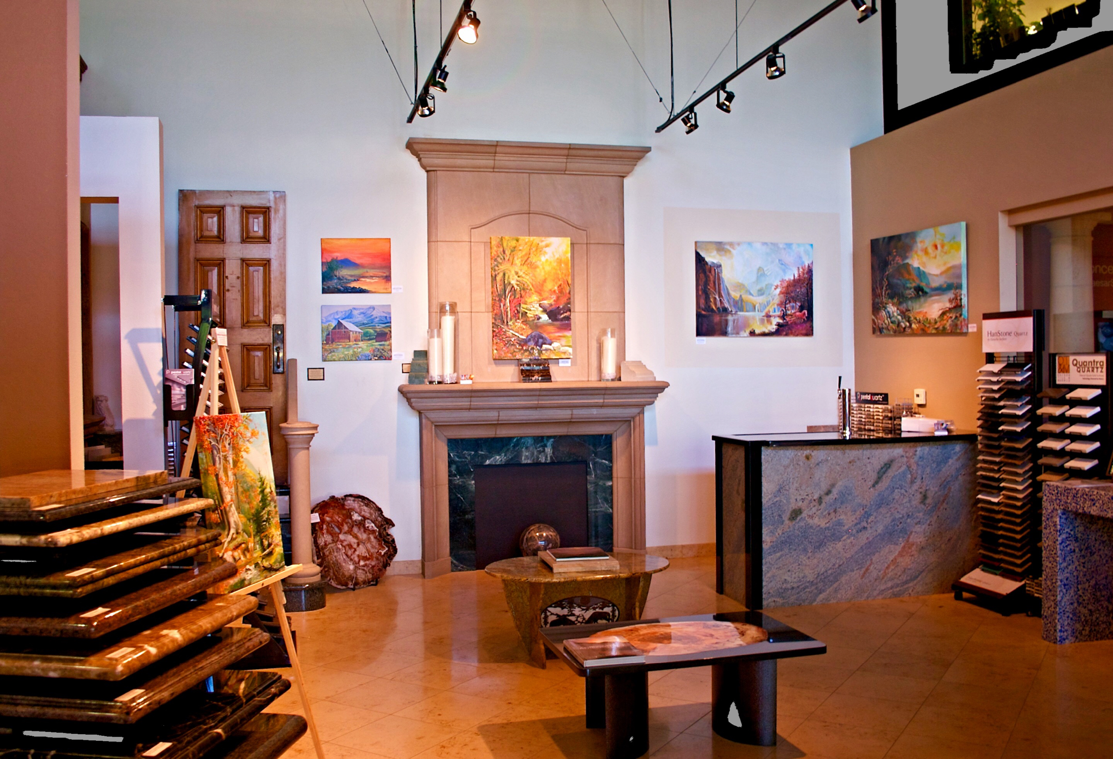 Main Gallery at Stone Center with Paintings by George Porter Fine Art