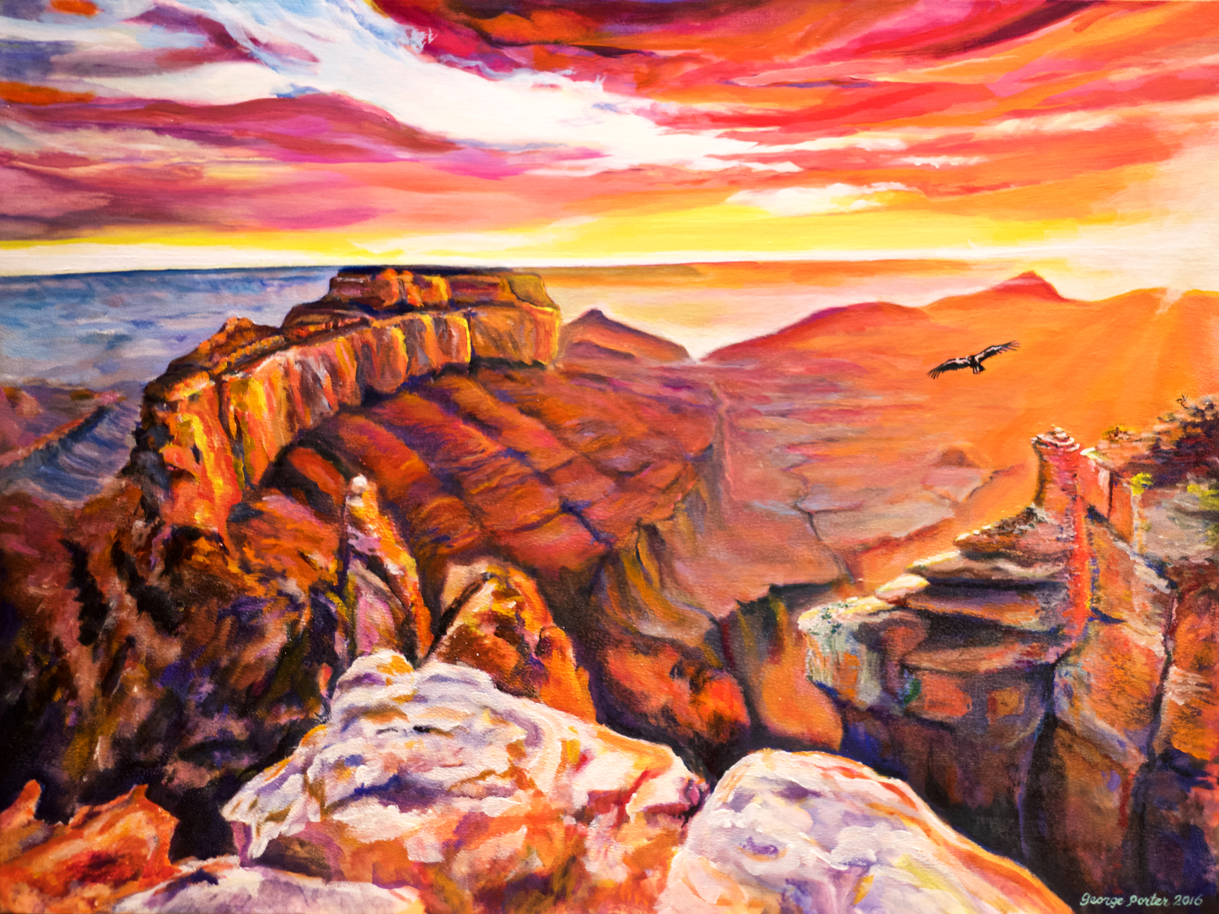 Canyon Lights by George Porter on display in the OSA Spring Juried Show