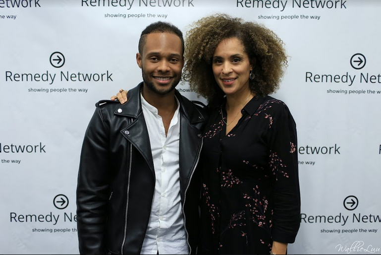 J. Caleb Perkins with Karyn Parsons (Hilary Banks/Sweet Blackberry Foundation)