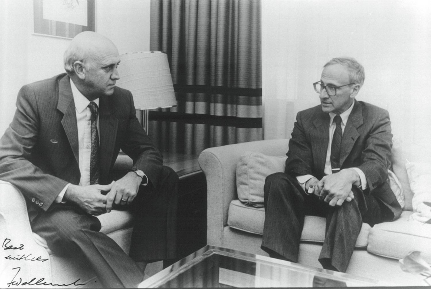  With F.W. de Klerk in May 1990 