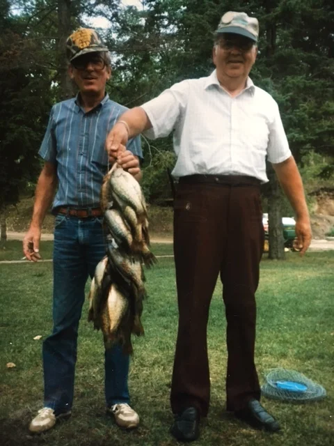 A big catch for Big Grandpa and Little Grandpa. Can you guess who's who?
