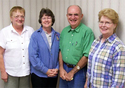 Treasurer Judy Smith, Secretary Jane Garcia, President Gene Harrison, and Vice President Linda Karmgard
