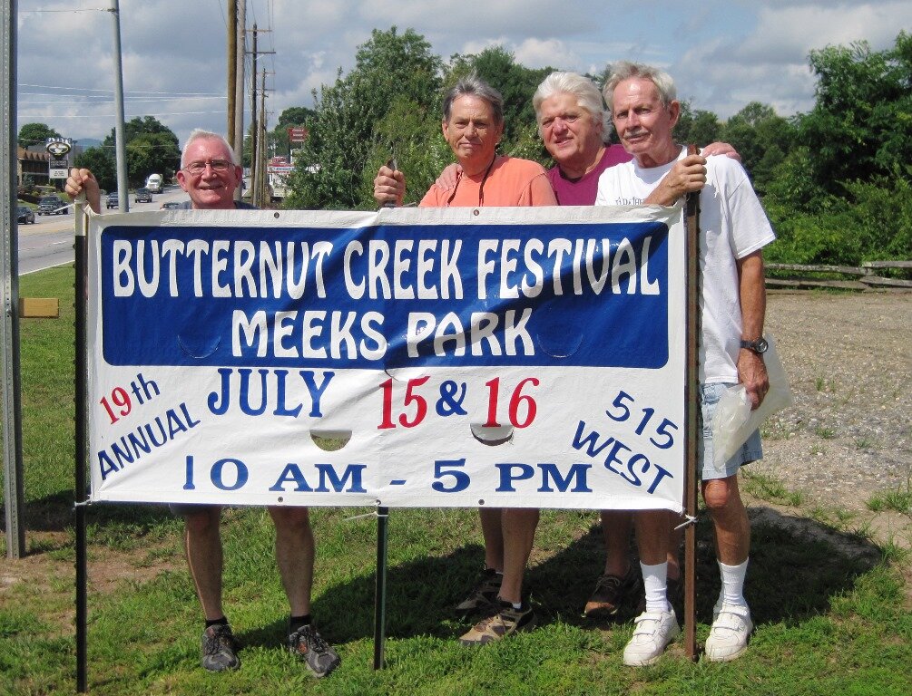  Putting up banners 2017 Butternut Creek Festival 