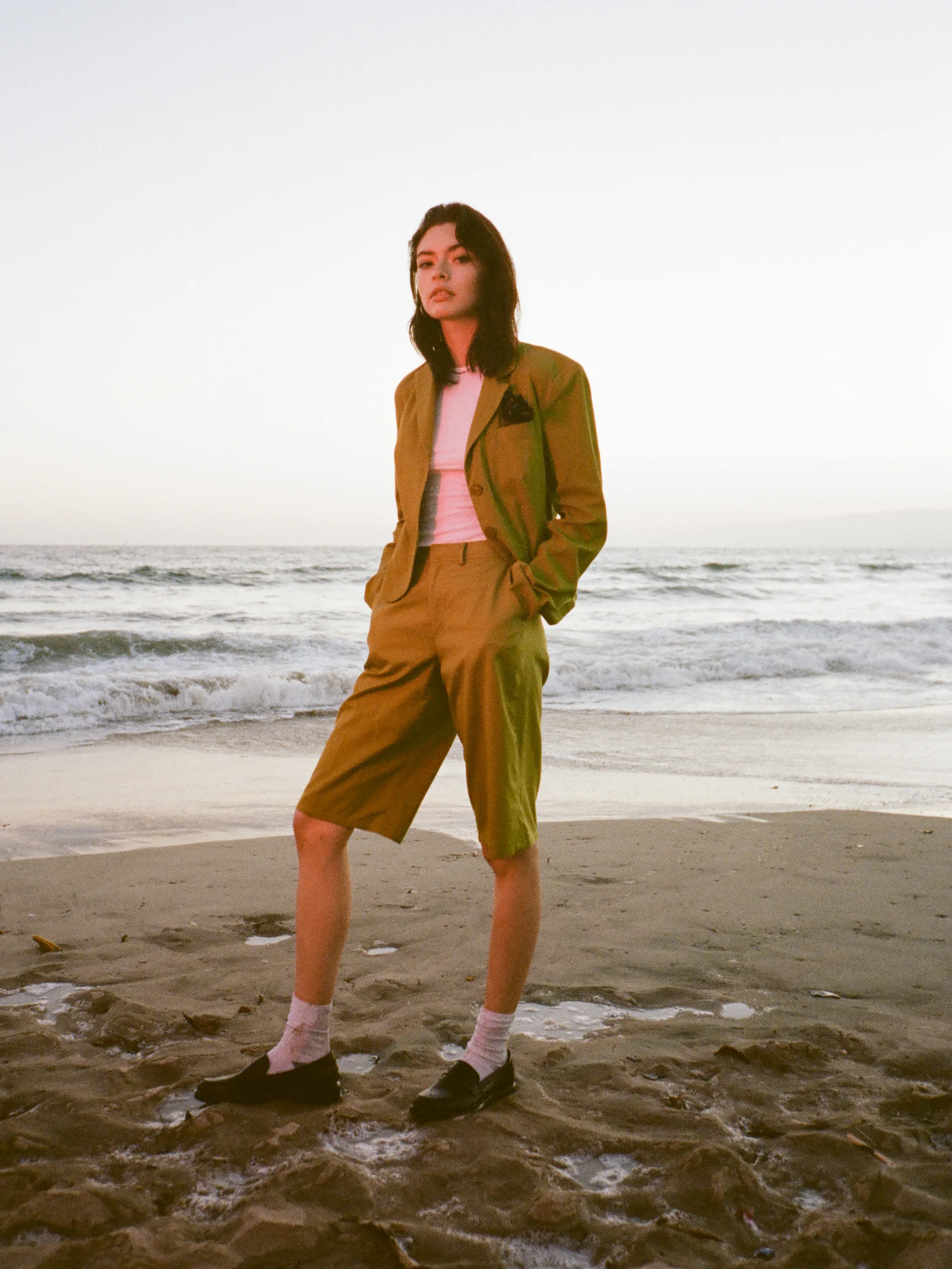 Avocado Green Short Suit Set