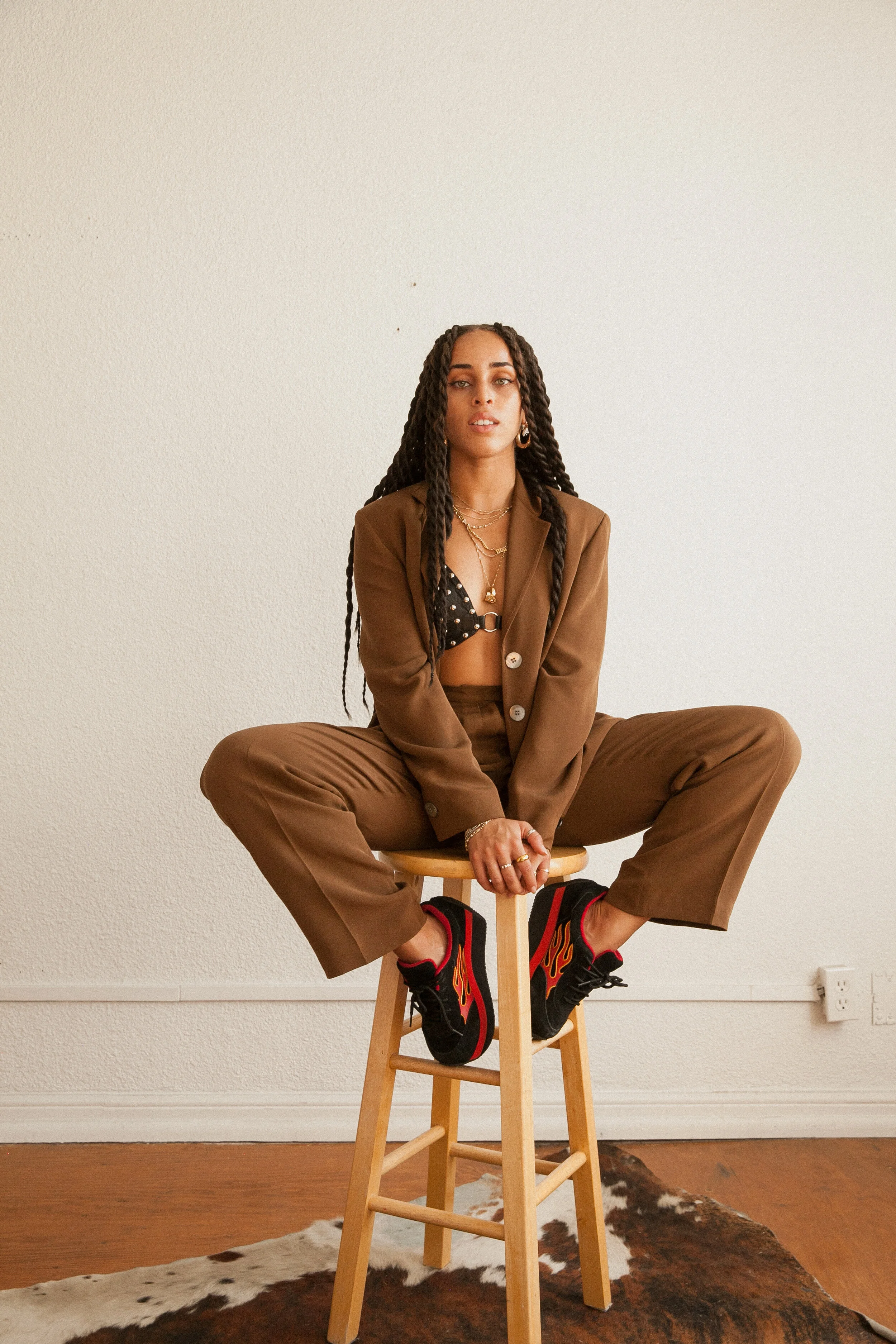 90s Cocoa Brown Silk Suit