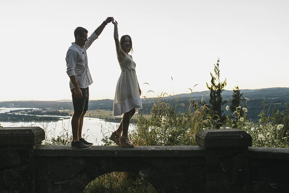 Latourell Falls Engagement Photos by Alixann Loosle