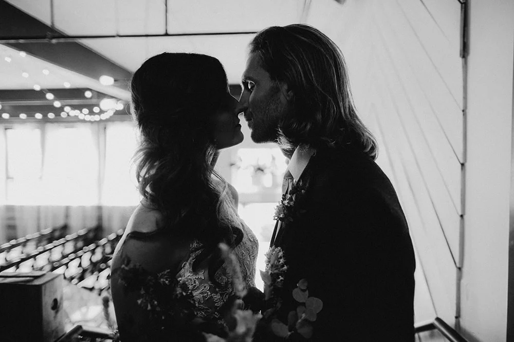 couple touching noses and relaxing with each other