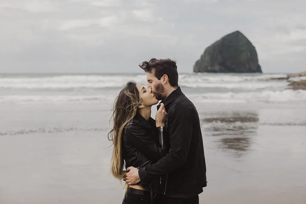 couple kissing and touching noses sweetly