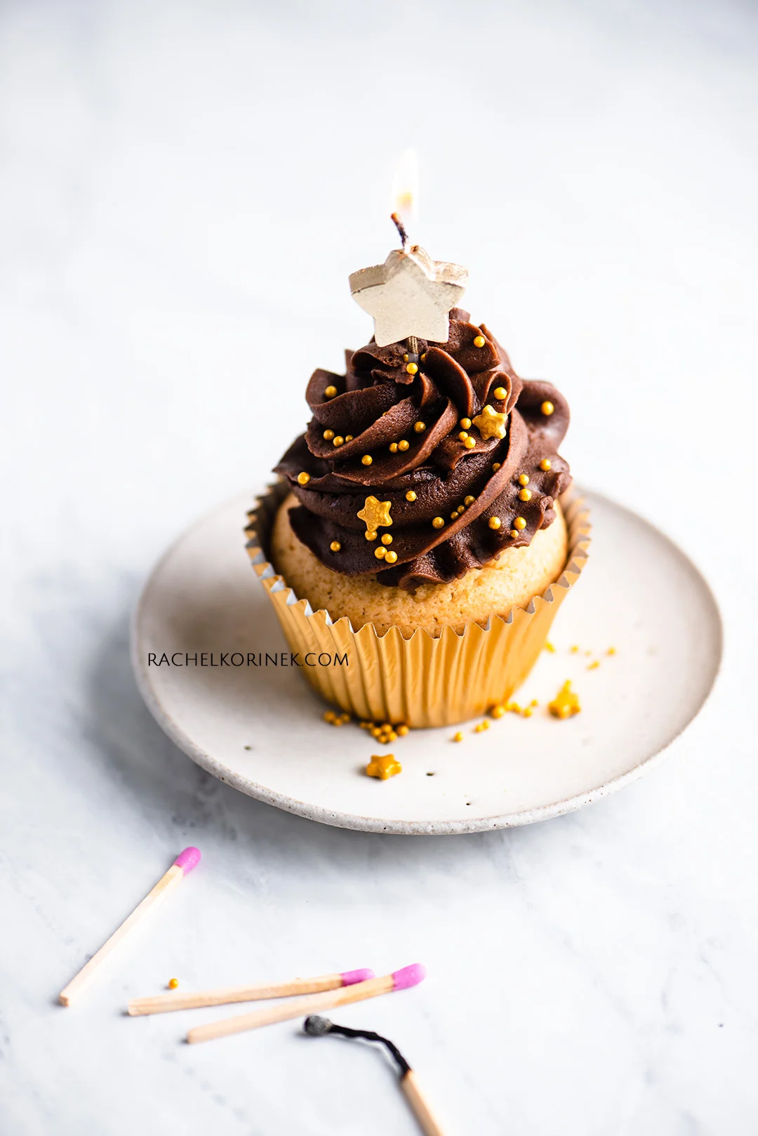 Gold Chocolate Cupcakes For New Years