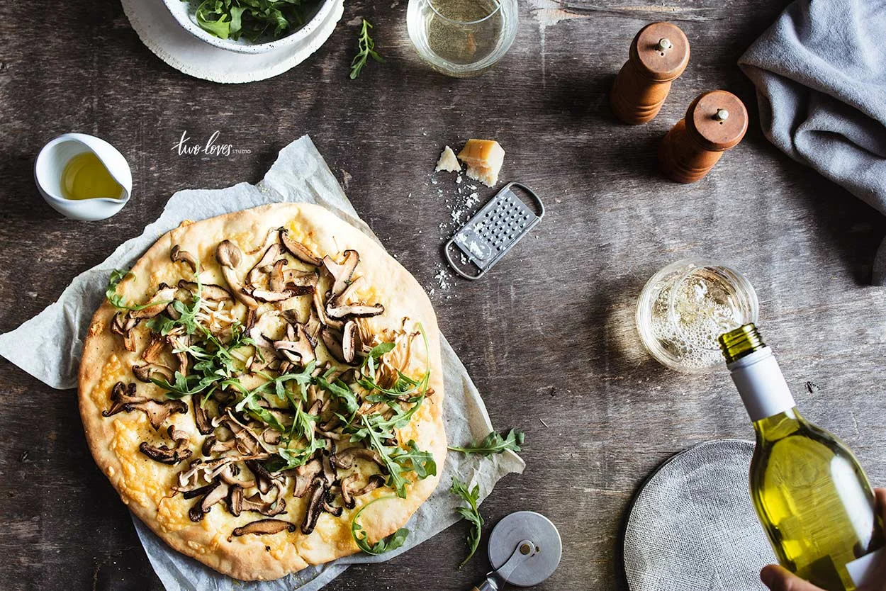 Rachel Korinek Food Photographer | Mushroom Pizza