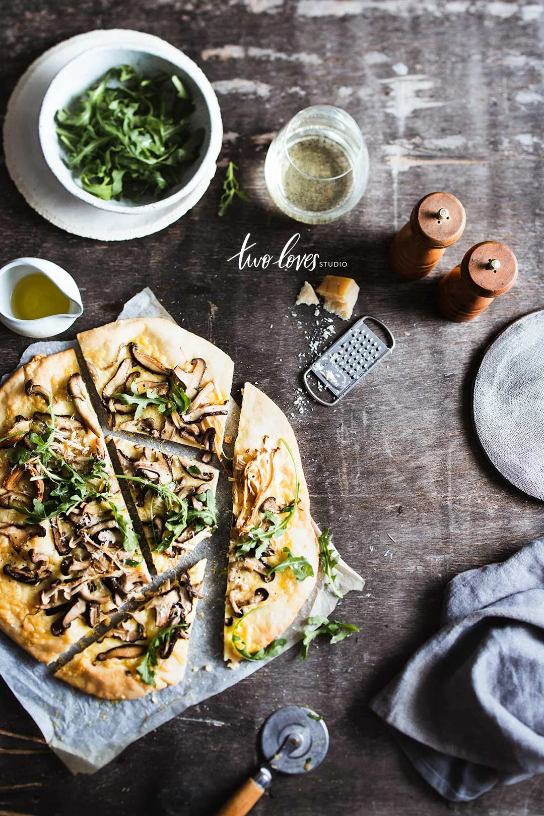 Rachel Korinek Food Photographer | Mushroom Pizza