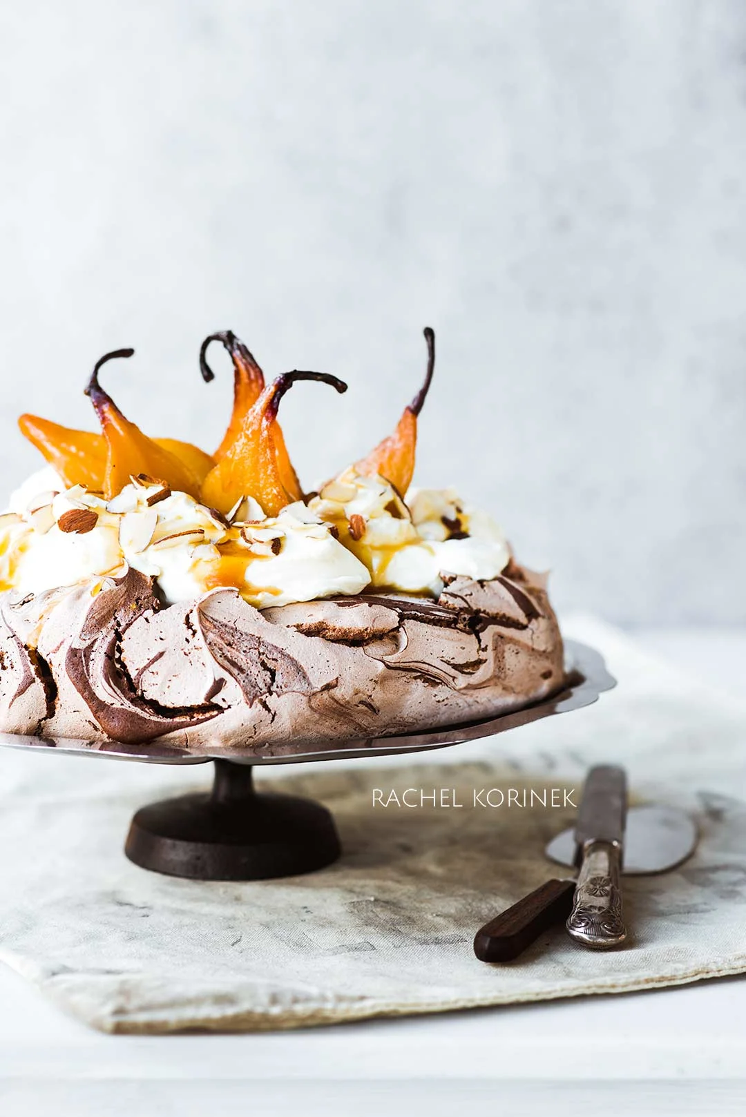Poached Pear Pavlova
