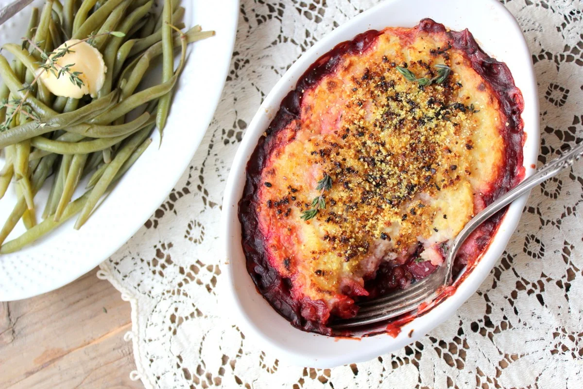Root vegetables & lentils Shepherd's pie 