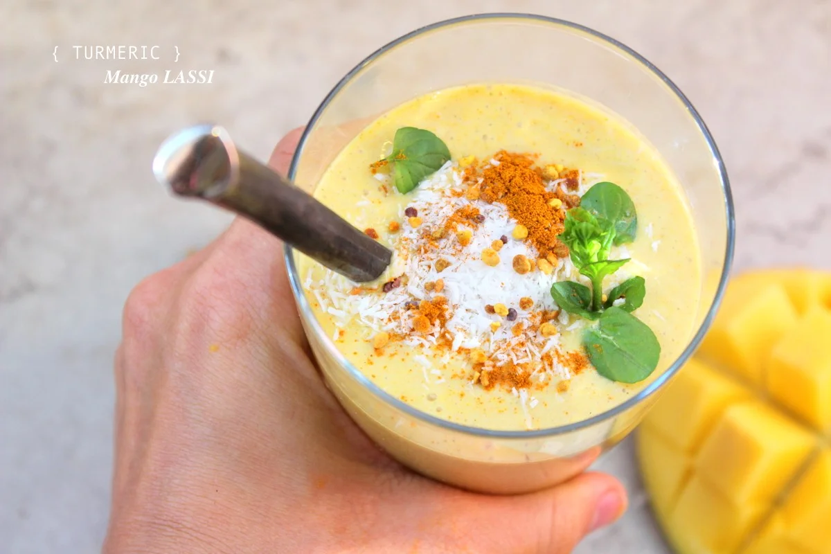 Turmeric mango lassi
