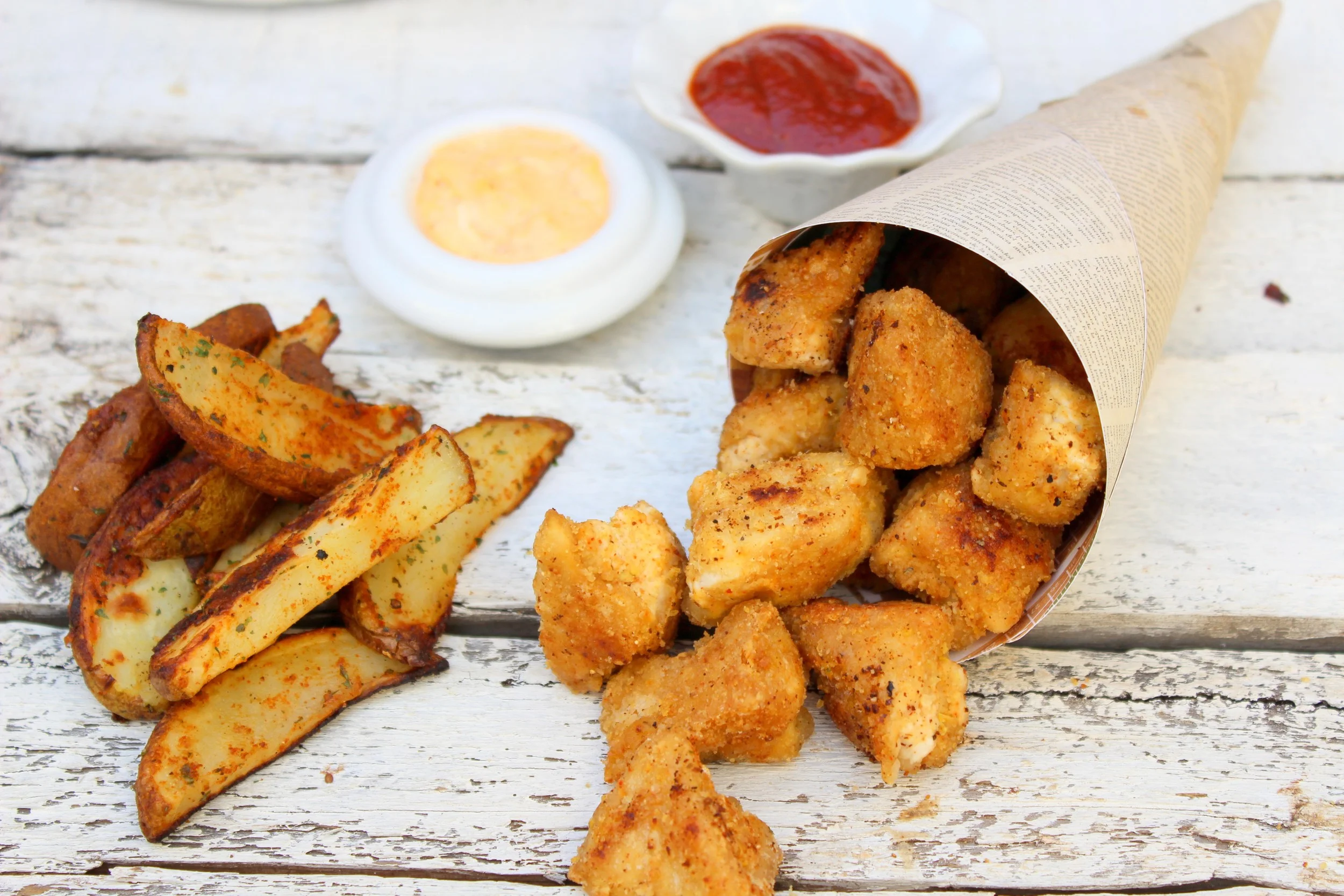 THE BEST tofu popcorn/nuggets + extra : 3 easy dipping sauces (Gluten-free, vegan... FOR REAL!) 