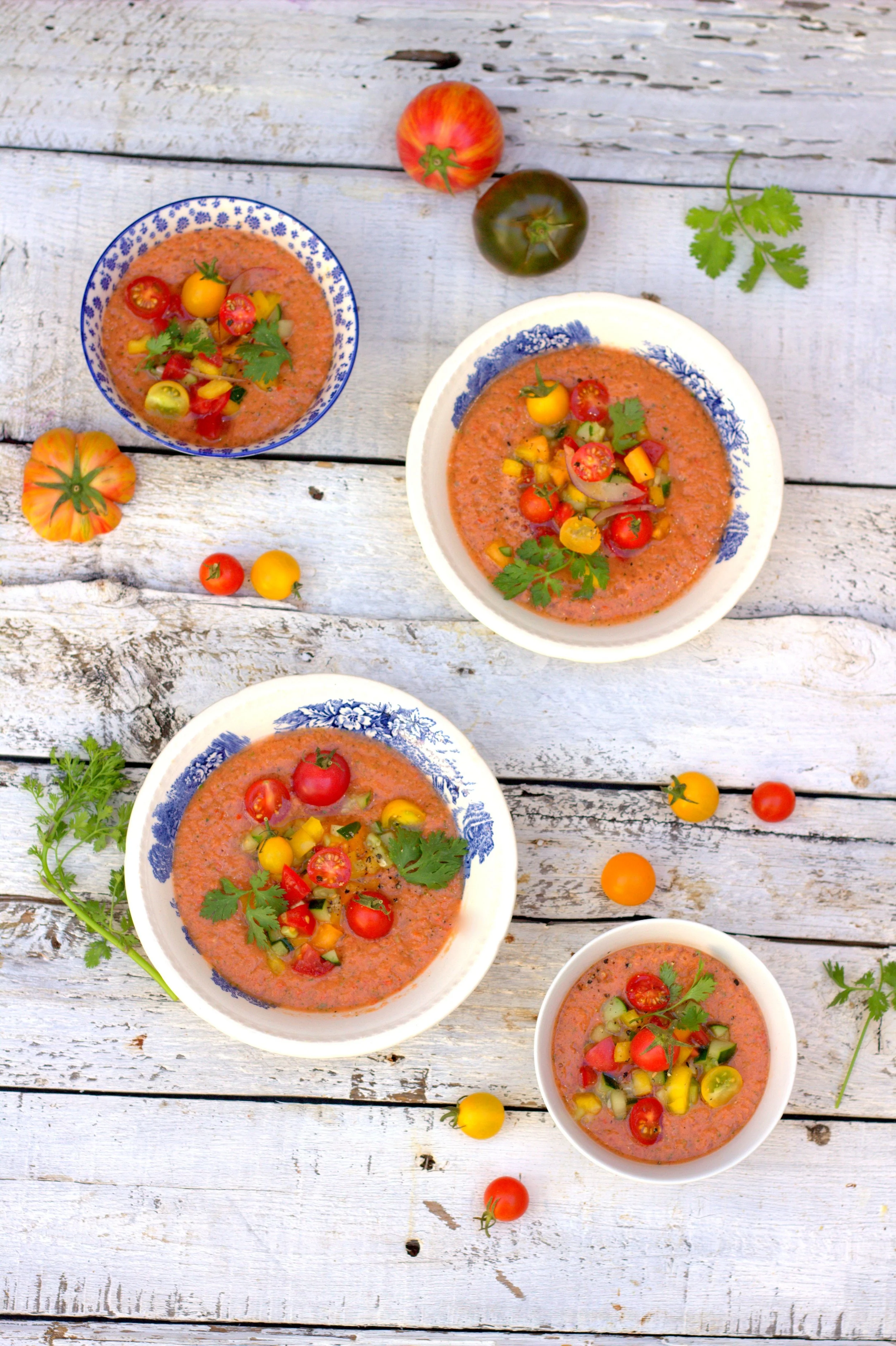 Heirloom tomatoes gazpacho 