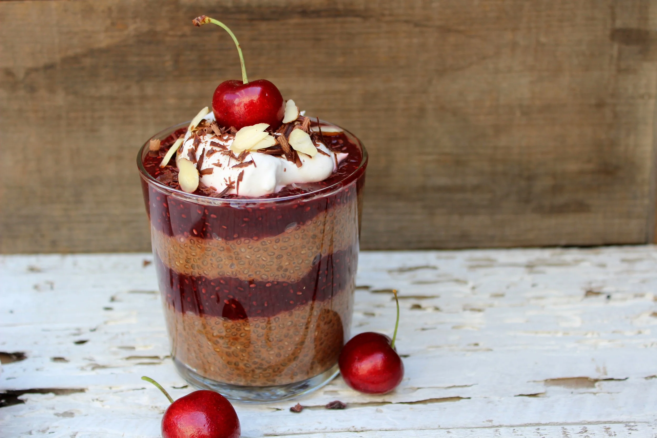 "BLACK FOREST CHIA PUDDING"