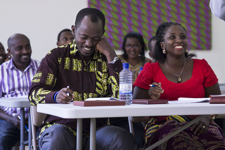  RWANDA: [Bible Study Methods Training] Pastor Godfrey and his wife Mercy sat front row during our training, soaking up every bit of it with joy. 