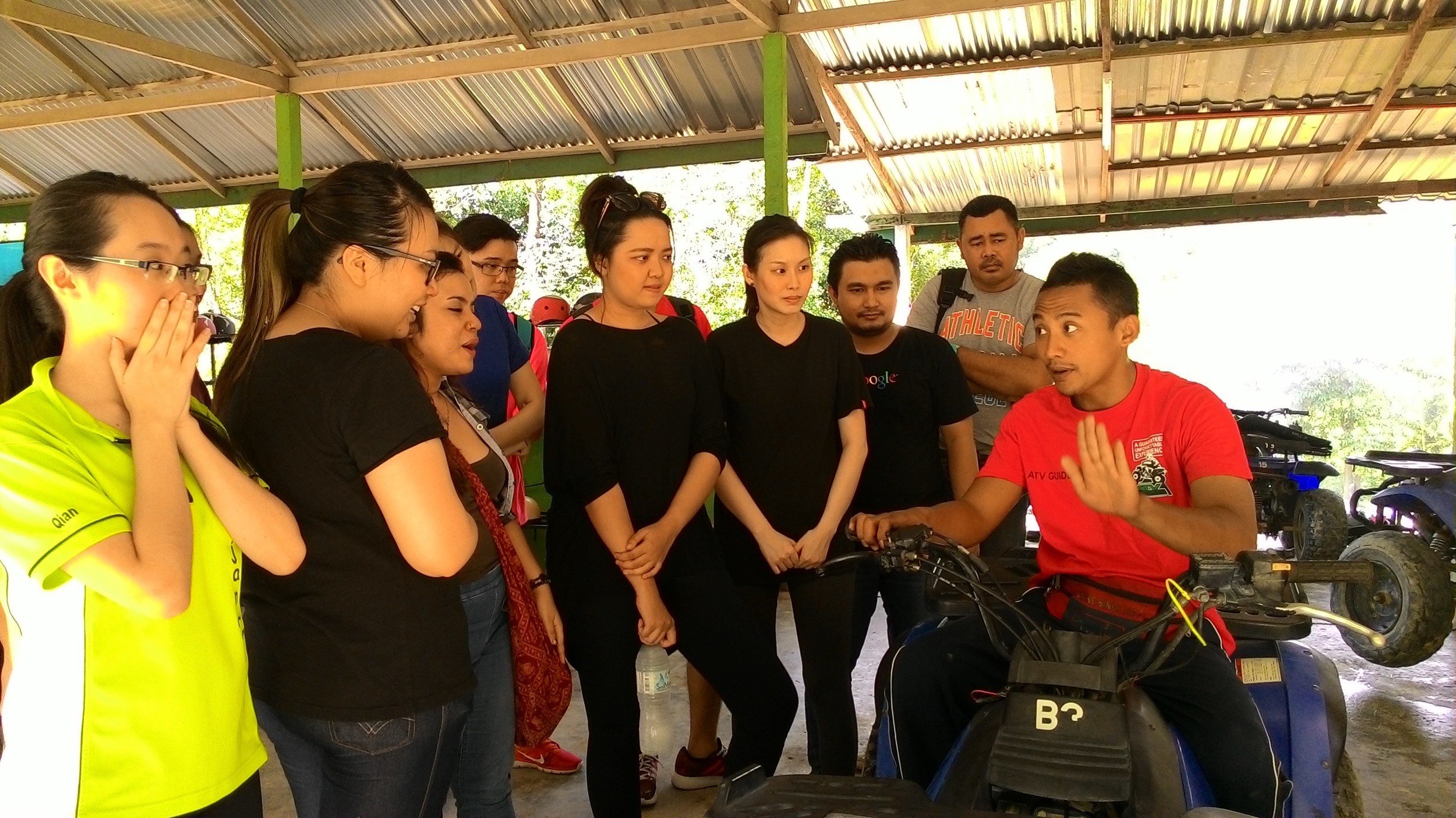 Listening to brief on handling ATV by the crew