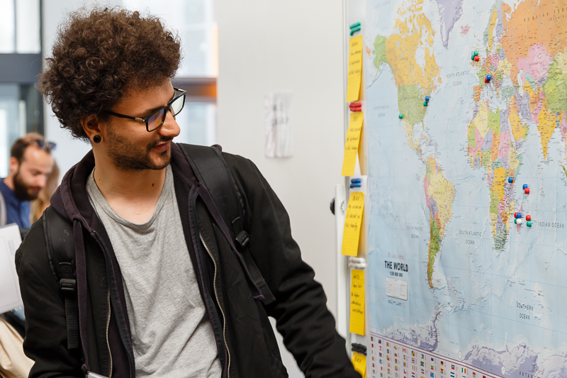 CHASE students plotting their international research connections