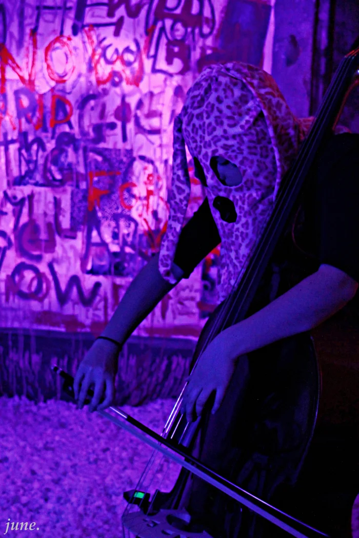 Eleni Tsamadia | Installation / performance Body of Work at Base Gallery / Booze Cooperativa December 5 – December 28, 2014 Photo credit: June Whitefield