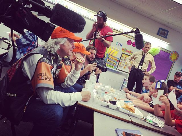 The #veterans got to have lunch with the students of Montvale Elementary School and show them what real life heroes look like. #ridingtoserve #runforthewall  #rollingthunder