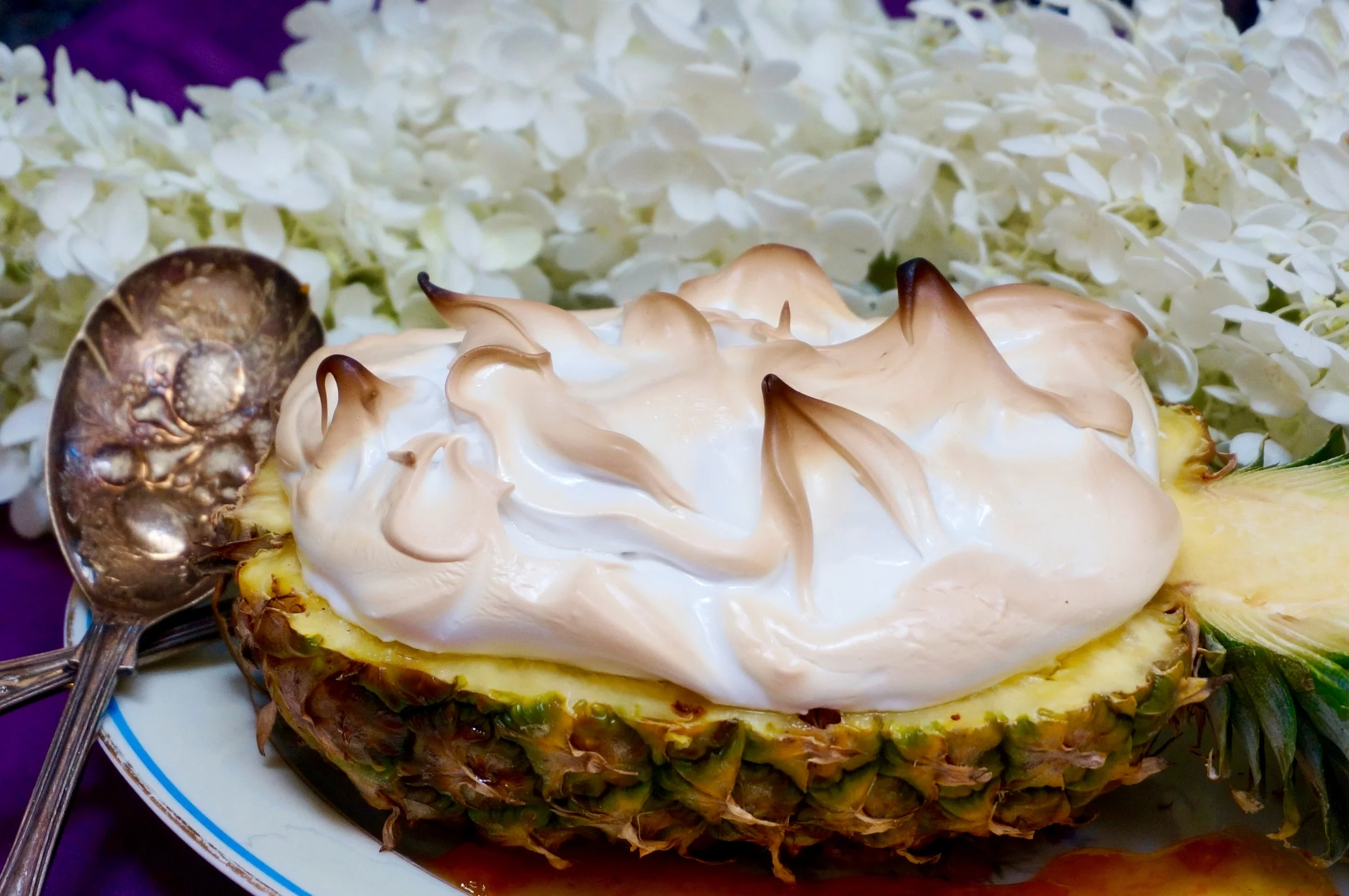 Marinated Marinated Pineapple with Meringue