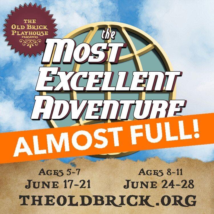 Space is filling up fast for Kids Camp 2024: The Most Excellent Adventure! Find out more and sign up today at theoldbrick.org or by following the link in our bio!

#oldbrickplayhouse #theatre #westvirginia #obp #art #randolphcounty #theater #arts #el