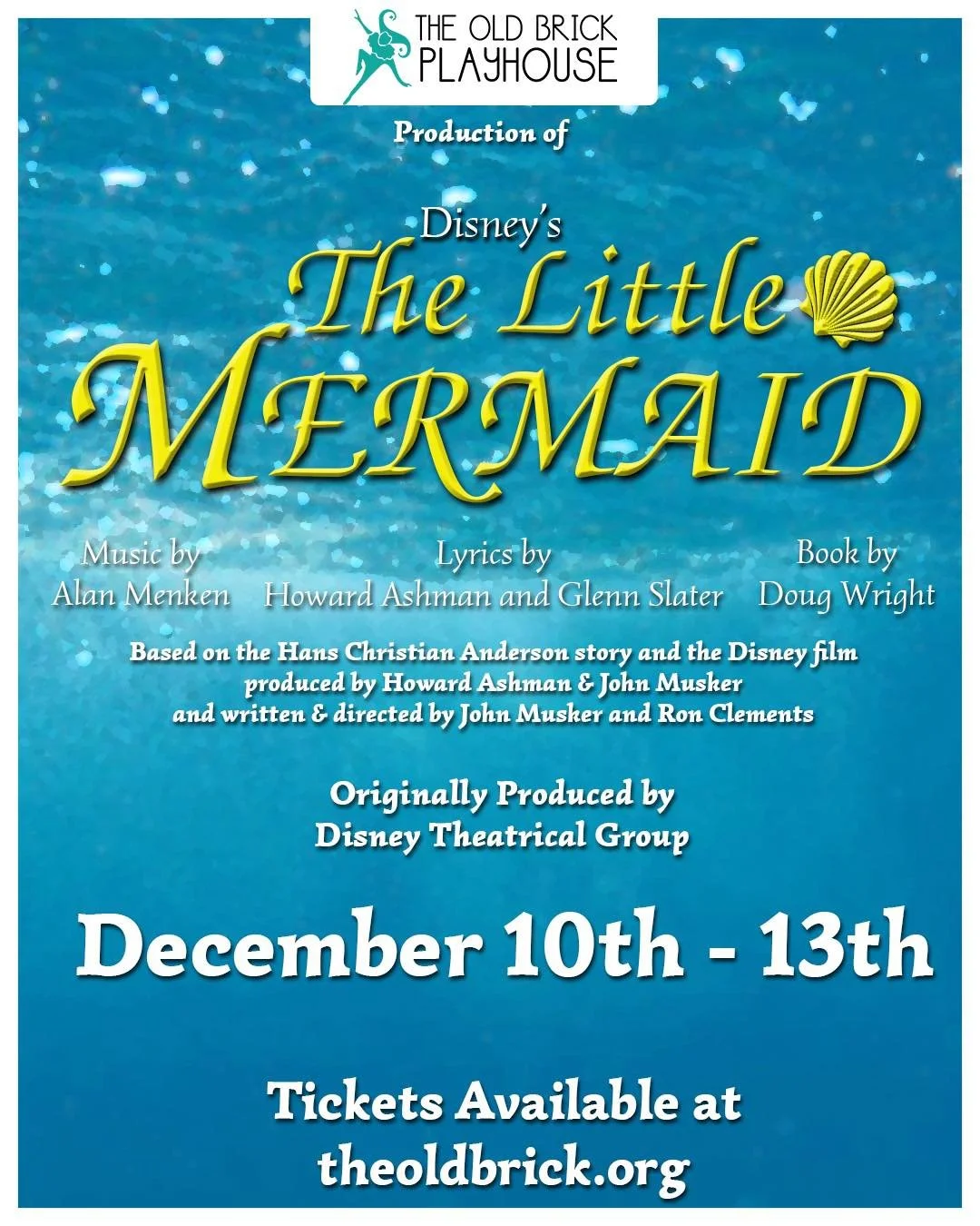 Tickets are on sale RIGHT NOW for Disney&rsquo;s The Little Mermaid!!

Head over to theoldbrick.org right now to get yours while you can!!

#oldbrickplayhouse #theatre #westvirginia #obp #art #randolphcounty #theater #arts #elkinswv #obpapprentices #