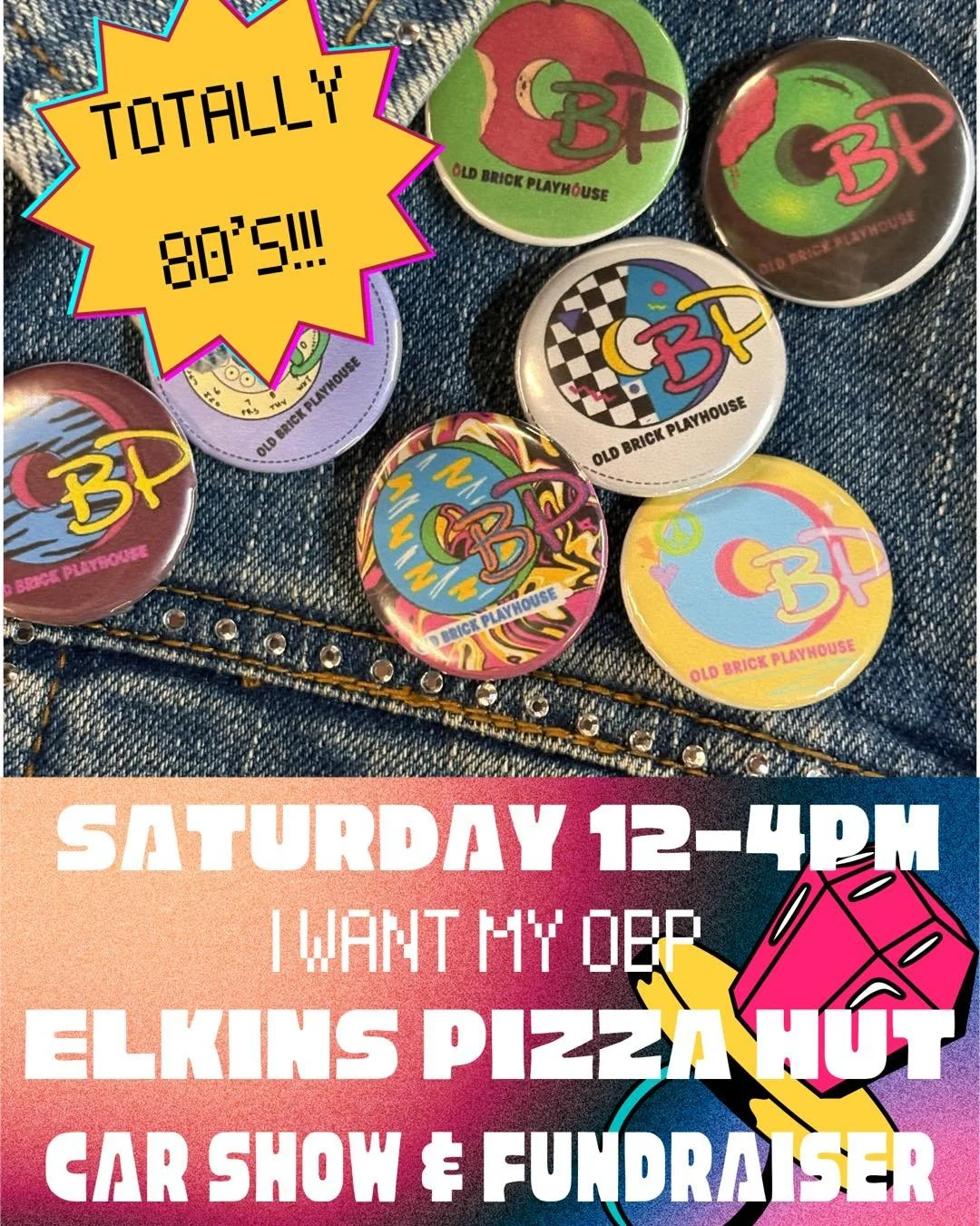 Don&rsquo;t forget about our totally radical fundraiser this Saturday at Pizza Hut! Come down and grab a slice from Noon to 4 when a portion of every purchase will benefit the Brick! Plus, Mountain State Street Machines will have a whole fleet of swe