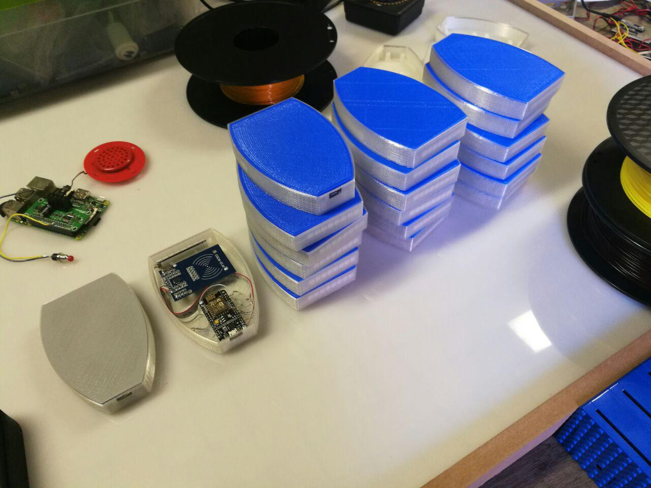 A stack of NFC Readers being tested