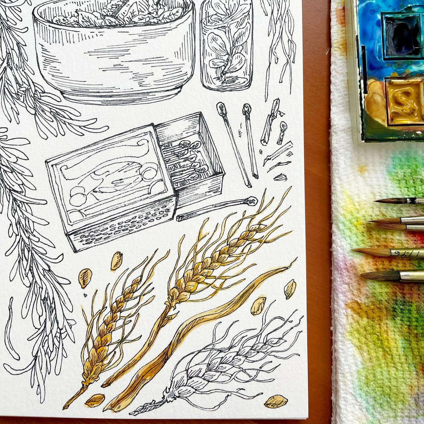 More WIP sketchbook corners. I can&rsquo;t share much I&rsquo;m working on currently but making time for these pages is really keeping me sane rn. It&rsquo;s made me think about possibly looking into making a coloring book this year, or a watercolor 