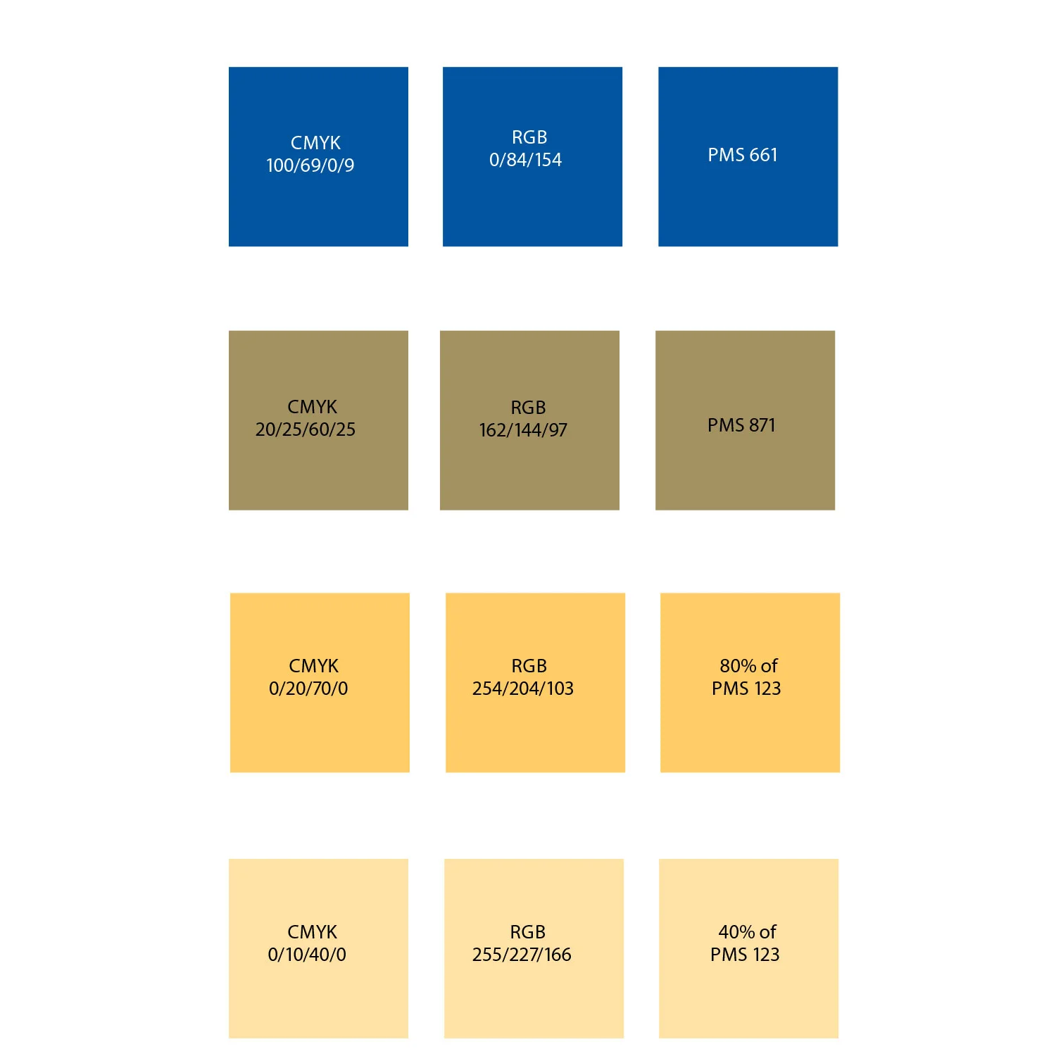 Corporate color palette, part of the brand book