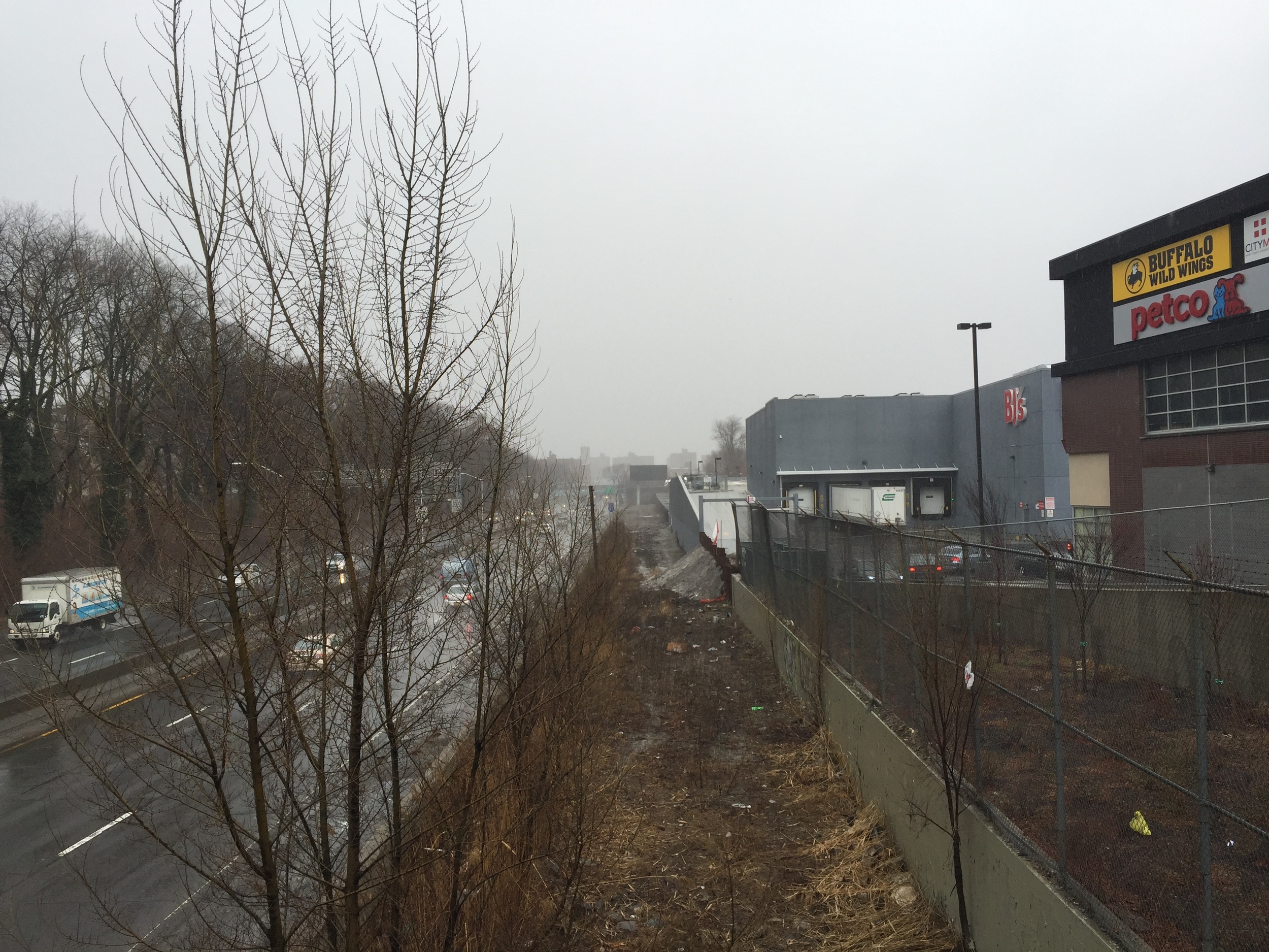 One idea is to surface the Tibbetts Brook and route it along the Major Deegan Expressway. (Danny Lewis/WNYC)