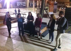 Da sinistra Alessia Petitto (archeologa e scrittrice), Giuseppina Ghini (Soprintendenza Archeologia del Lazio), Gemma Carafa Jacobini (archeologa), Rosalba Caramoni (attrice), Simona Sanchirico (Fondazione Dià Cultura, Forma Urbis) e Francesco Pigna