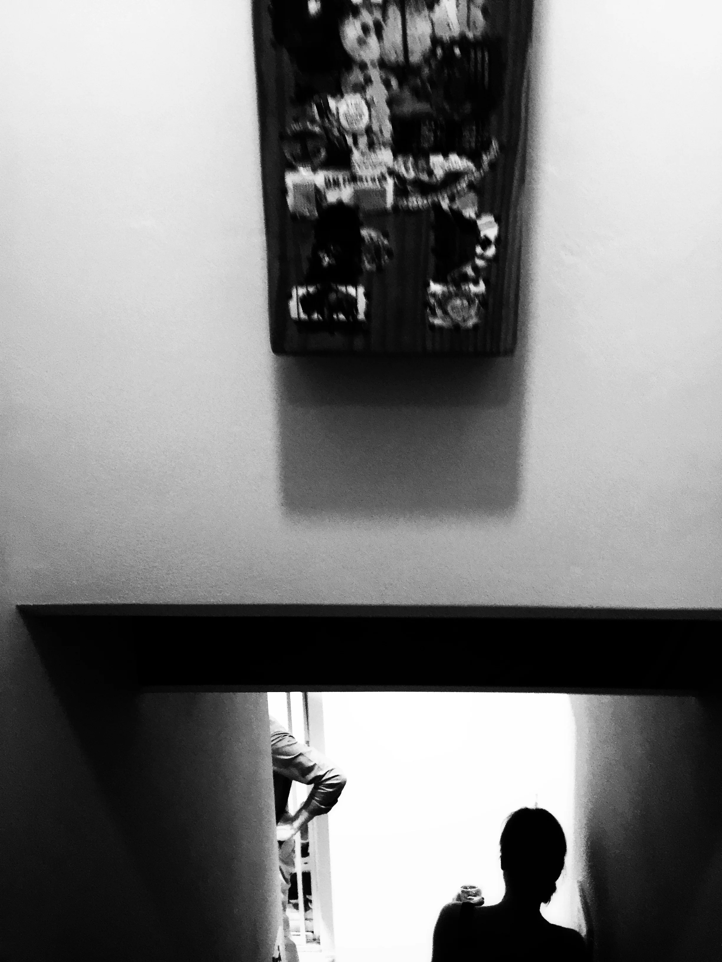 On the way downstairs to the studio spaces!