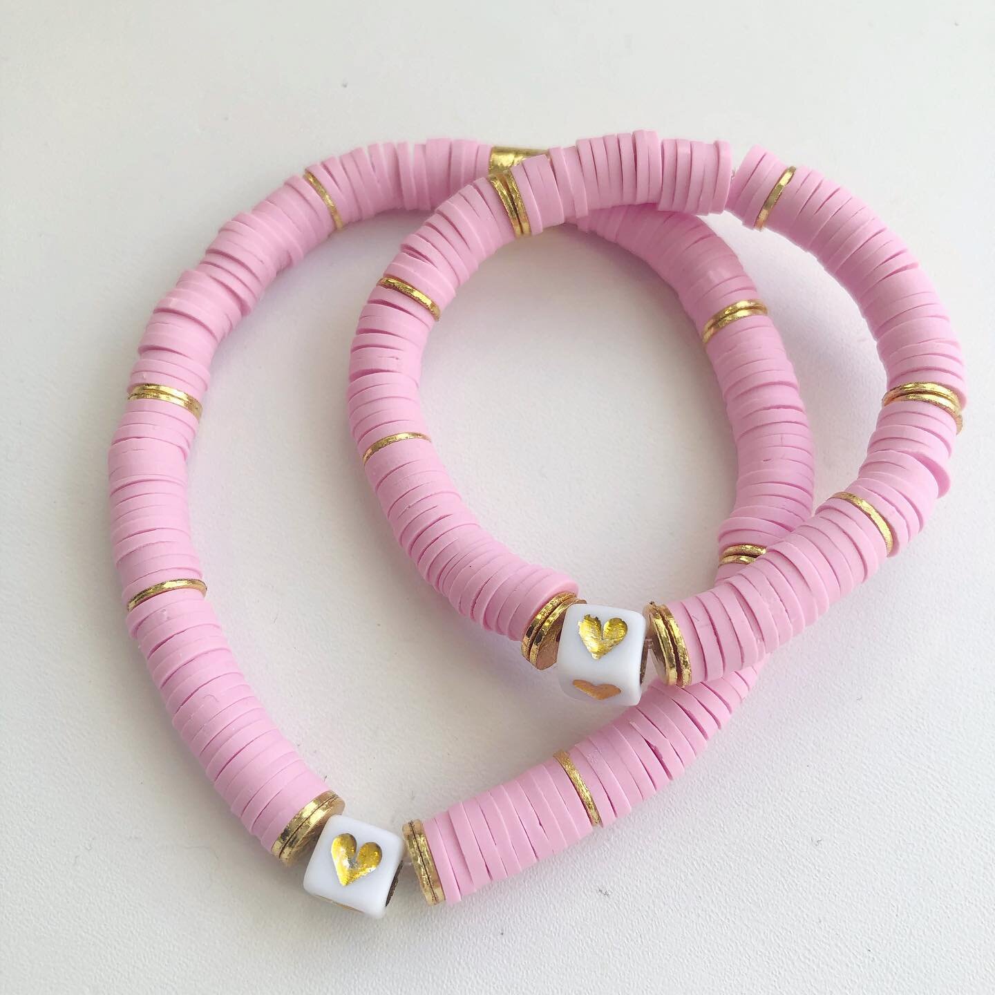 Mommy and me matching Valentine&rsquo;s Bracelets! Match with your little. Set includes one adult stretchy heart bracelet and one child&rsquo;s size. This is a PREORDER with all orders shipping this Monday. $30 for the set. To purchase, comment sold.