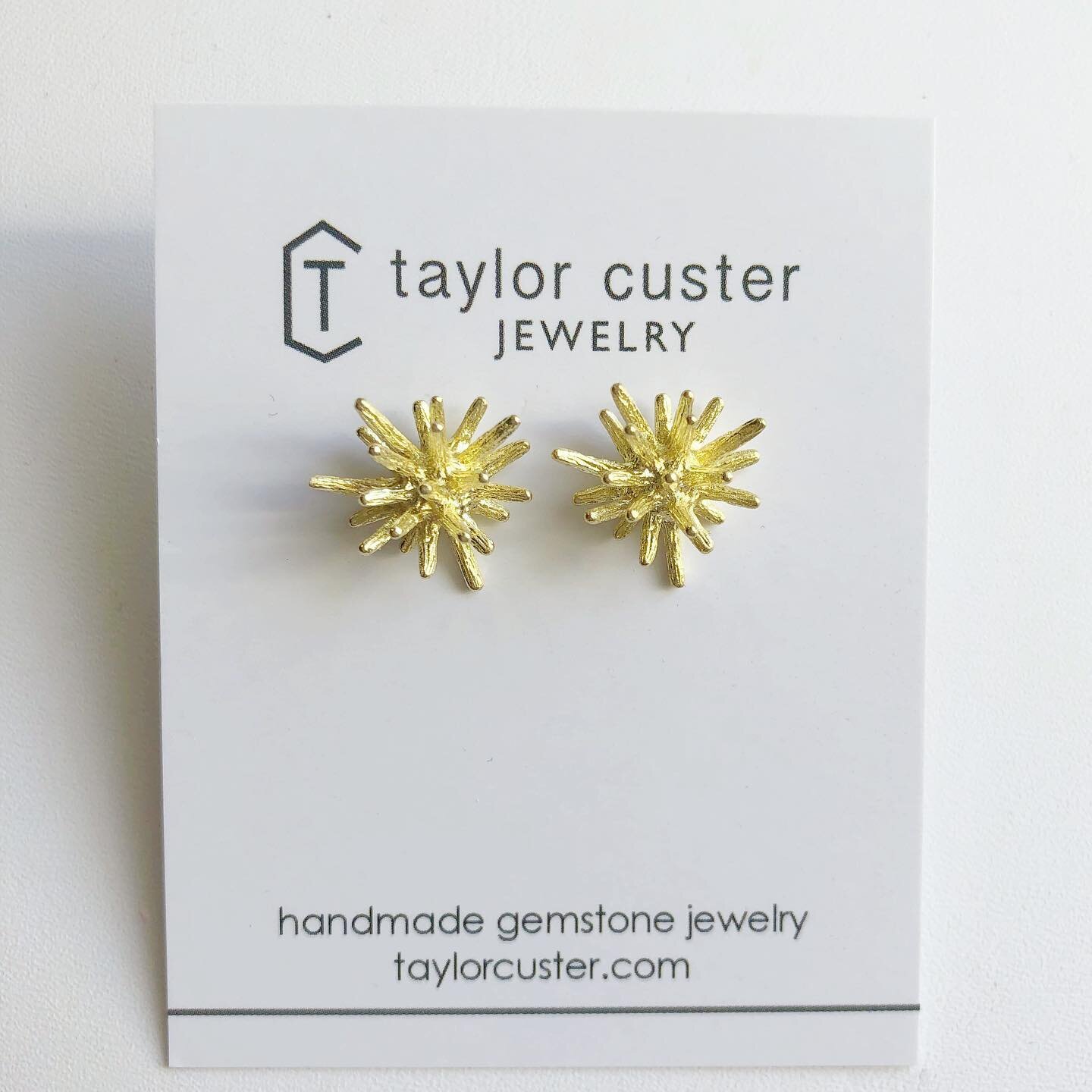 Make a statement while still wearing a stud earring. Starburst studs are brass and 13mm. $18 each, 3 available. To purchase, comment sold.