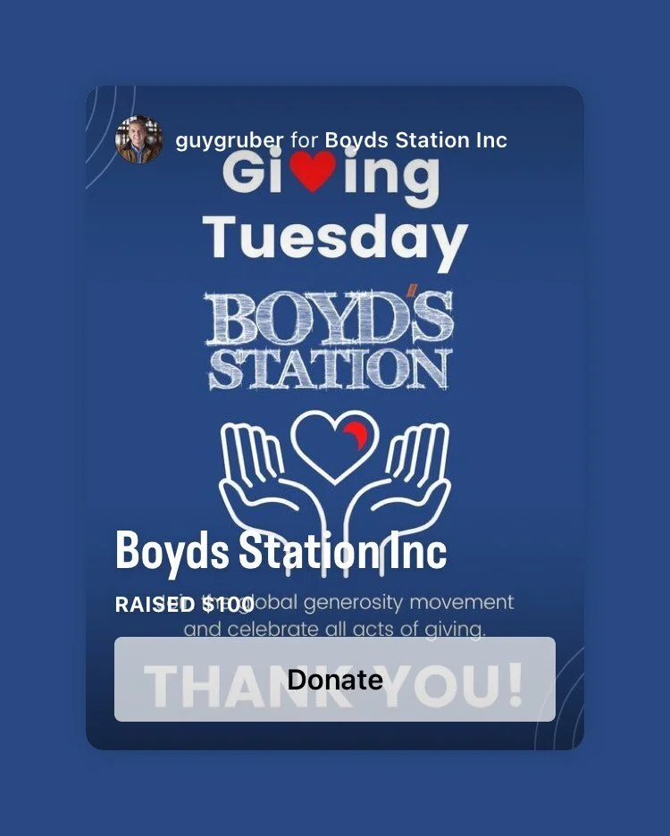 This Giving Tuesday please consider helping support the nonprofit Boyd's Station. This year, Giving Tuesday generosity will help fund the completion of the final phase of the renovation of the "visiting artist" apartment above the Boyd's St