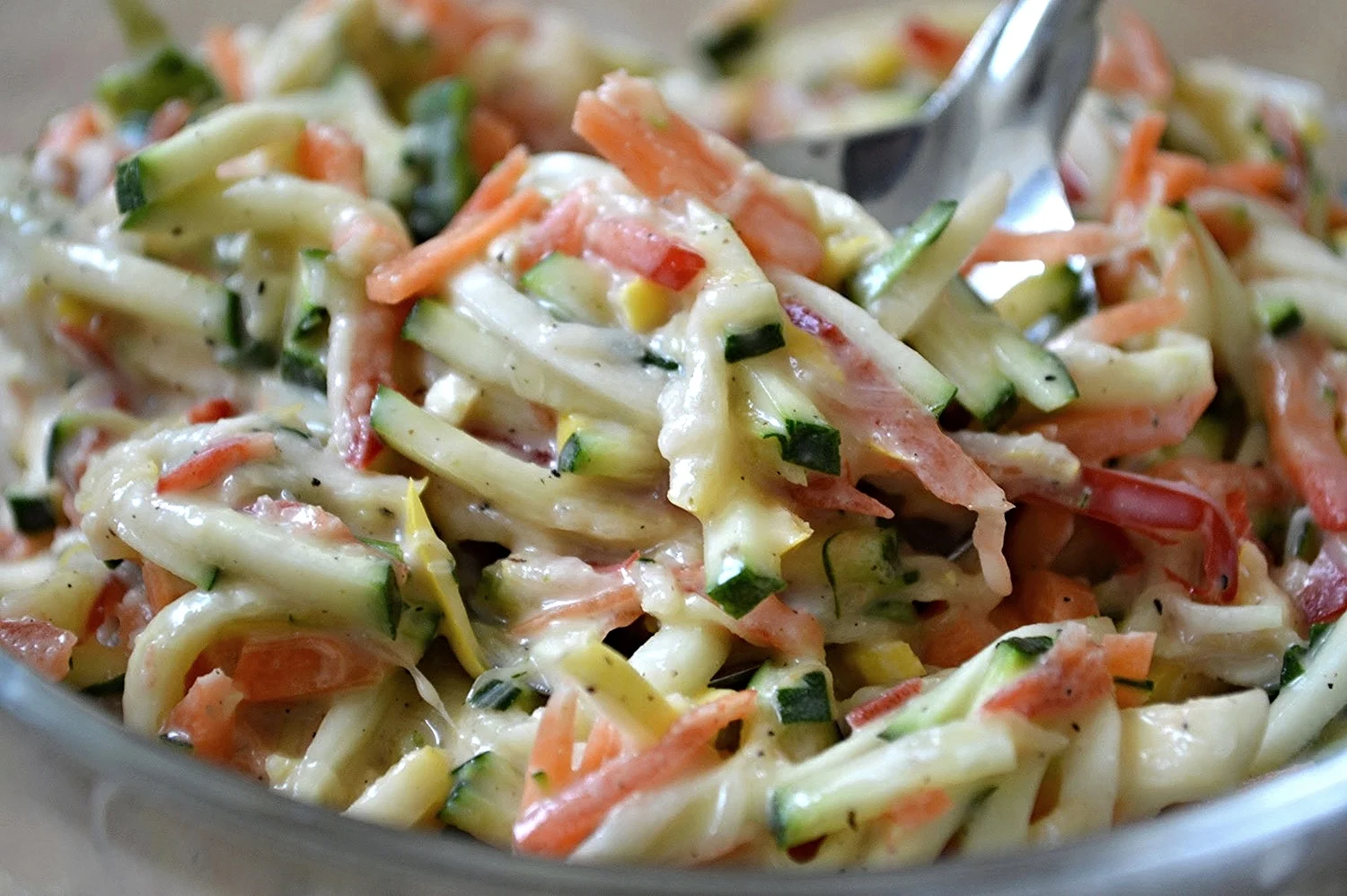 Zucchini Slaw with Creamy Spicy Dressing — Unwritten Recipes