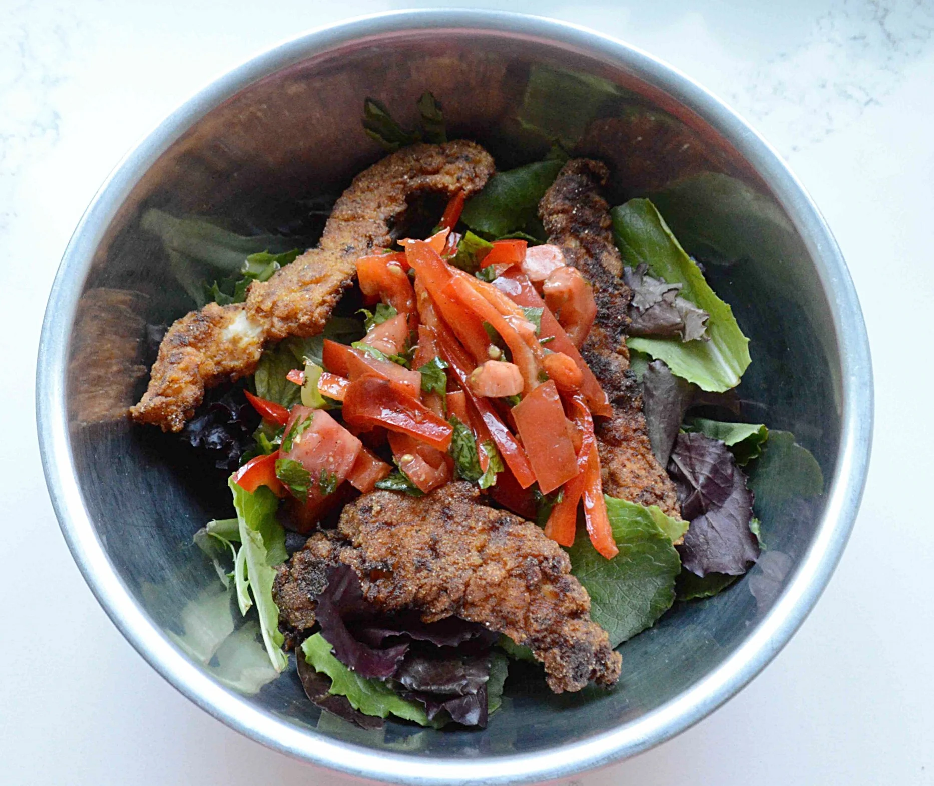 Warm, Spicy Fried Chicken Salad — Unwritten Recipes