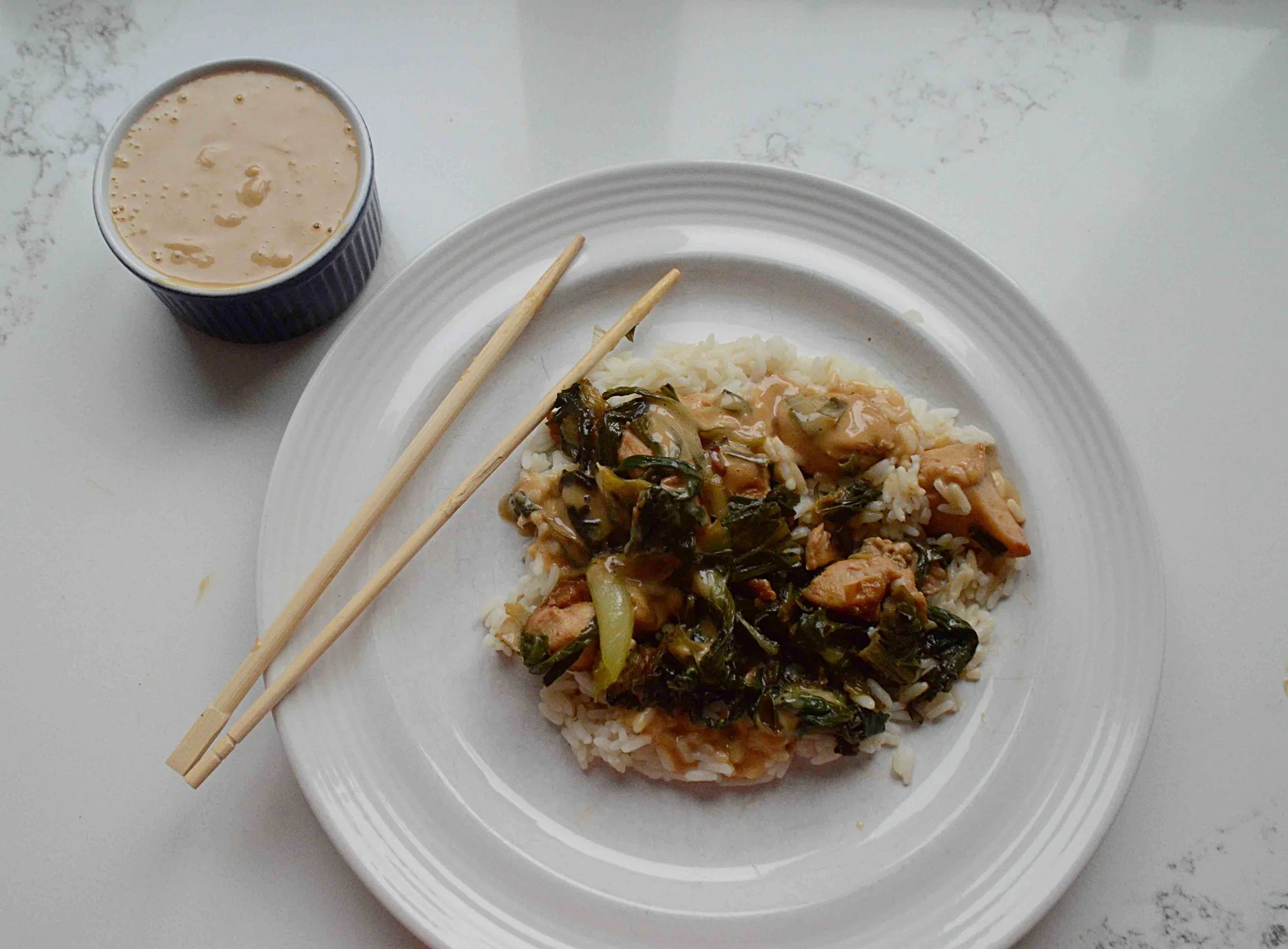 Chicken and Bok Choy StirFry with Peanut Sauce — Unwritten Recipes