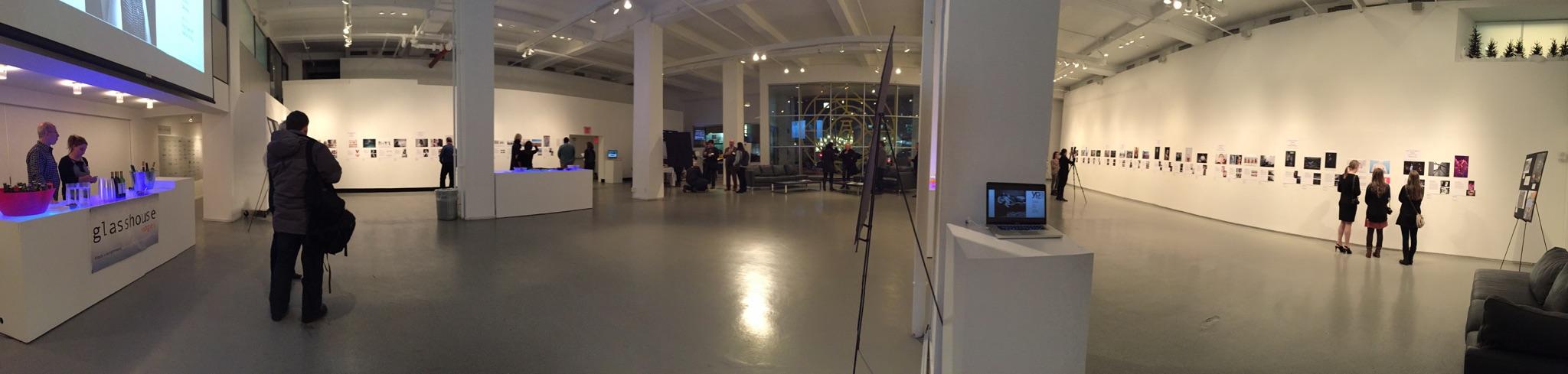Before the doors opened for the event, this is the large space our work was displayed in. The room was entirely filled with other artists and guests by the end of the night. (photo by Amy Schonauer)