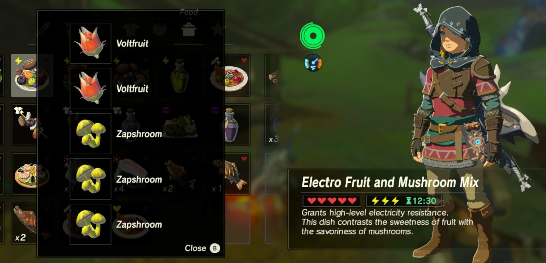 Cooking Dish Recipes for Zelda: Breath of the Wild