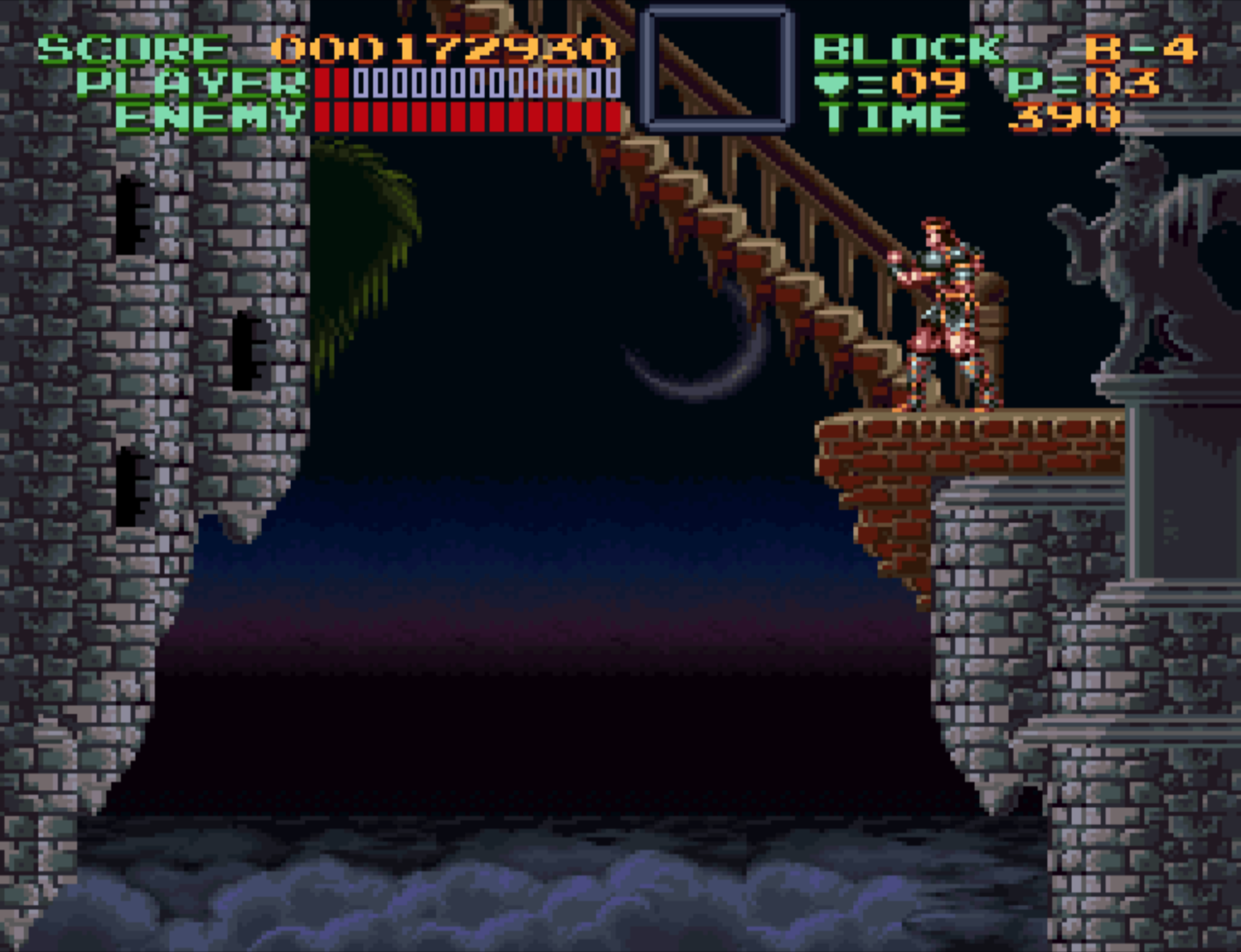 There’s a secret health/power-up stash on this screen, for those faithful enough to find it.