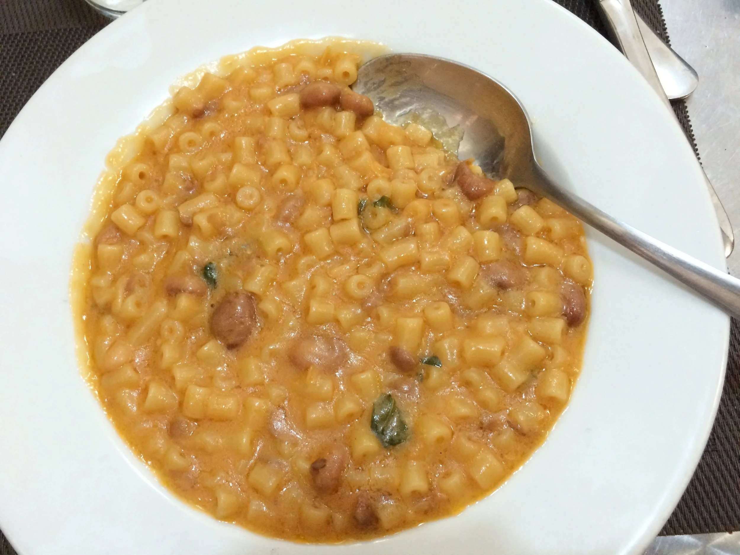 Pasta fagioli. When I went to Caffe Eccletico to say Arrivederci to new friends Orazio & Salvatore they insisted I eat something before the trip & cooked up this typical Napolitana dish for me. I want some more now!